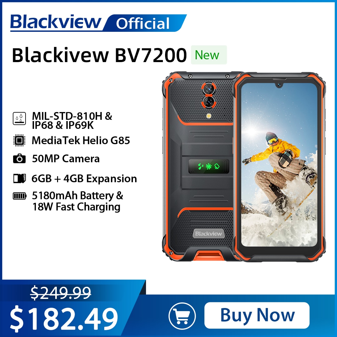 Blackview BV7200 ȵ̵ 12 ߰ Ʈ, 6GB + 128GB Helio G85 ޴, 50MP ī޶ ޴, 5180mAh,  ̾